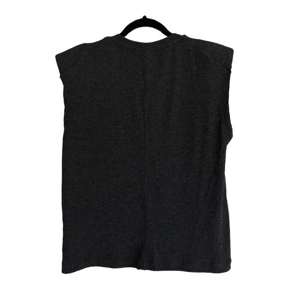 LA made Charcoal Sleeveless Padded Henley Size M - Picture 5 of 8